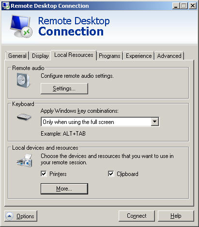 Vista Using Remote Desktop